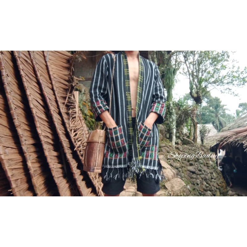 cardigan tenun Baduy,baju tenun manual suku baduy