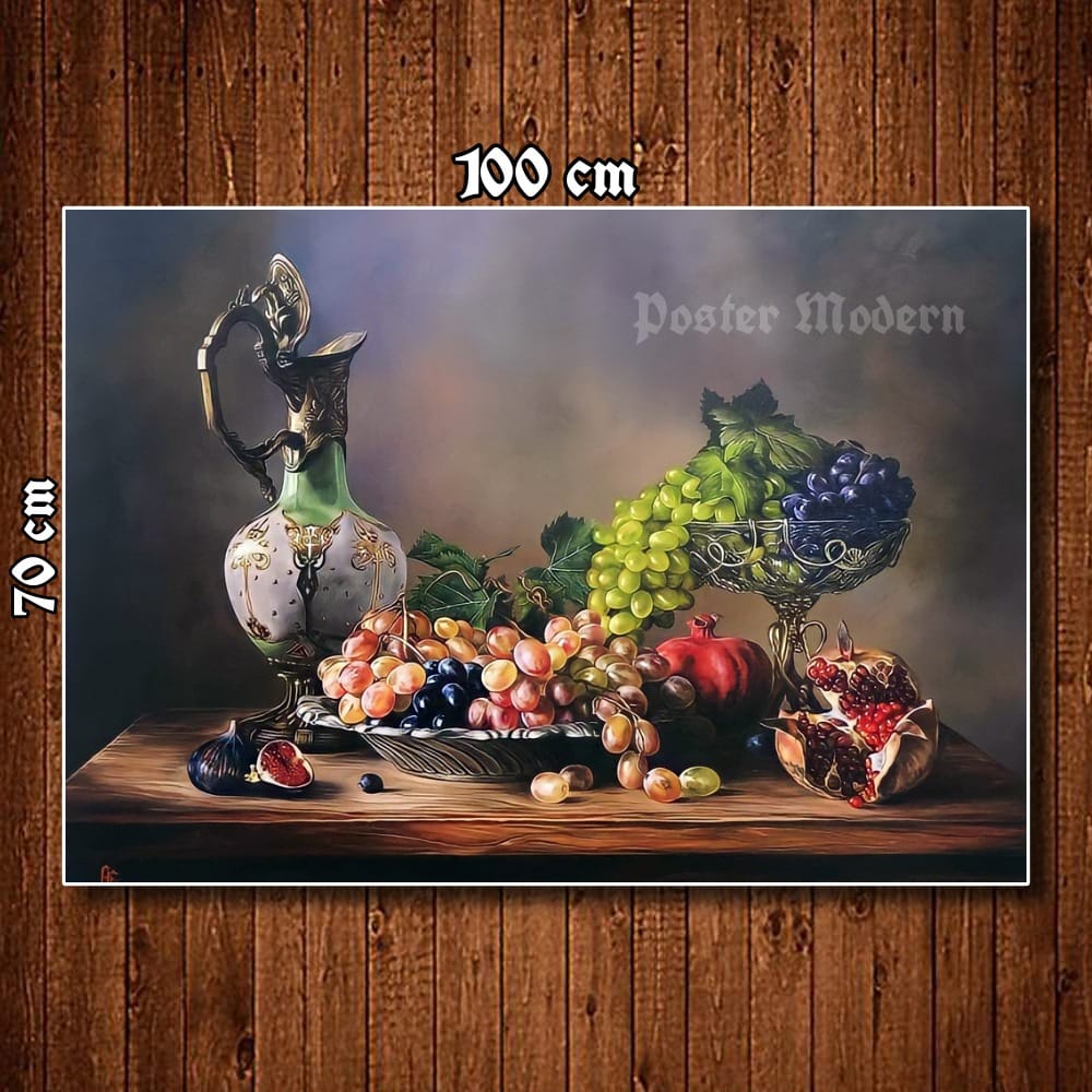 HIASAN DINDING POSTER GAMBAR LUKISAN BUAH BUAHAN UKURAN JUMBO 3D CODE18 BEST SELLER / LUKISAN BUAH D