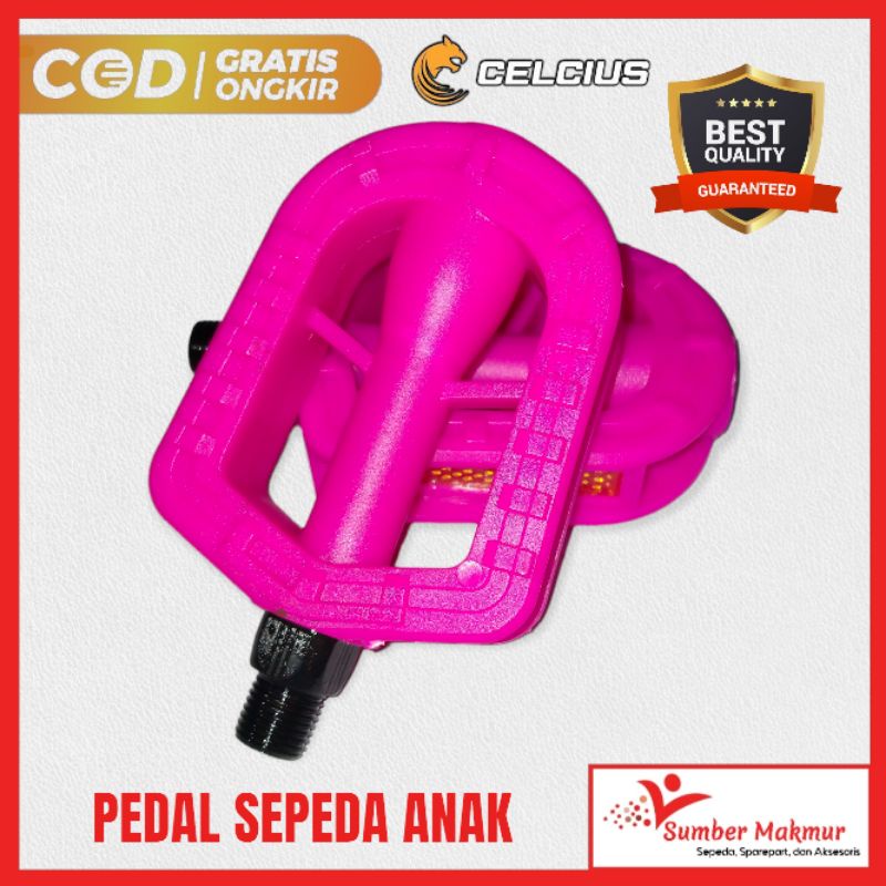 Pedal Ontelan Sepeda Anak As Kecil Ukuran 12 16 18 BMX Mini Lipat Cowok Cewek Merk Celcius Berkualitas Tebal Halus Tidak Mudah Pecah