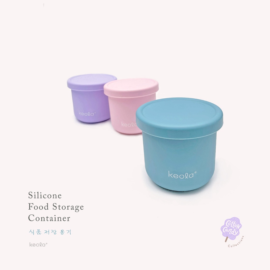 T24 - Keola Premium Round Silicone Baby Food Container Storage Box | Tempat Penyimpanan Anak Bayi Makanan MPASI