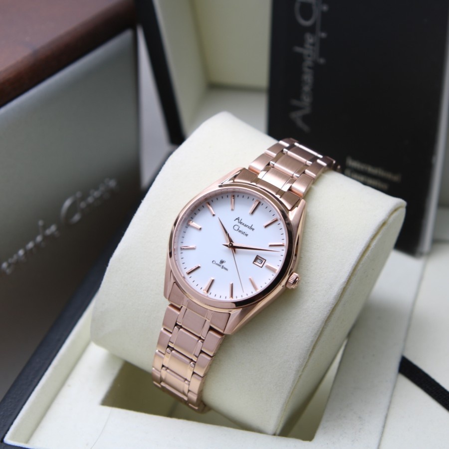 [Free Baterai] JAM TANGAN WANITA ALEXANDRE CHRISTIE AC 8681 / AC8681 RANTAI ORIGINAL GARANSI 1 TAHUN