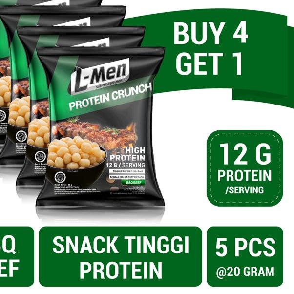 

۝ BUY 4 GET 1 - L-Men Protein Crunch 20g (12g protein) - Camilan Tinggi Protein Bebas Laktosa ☜