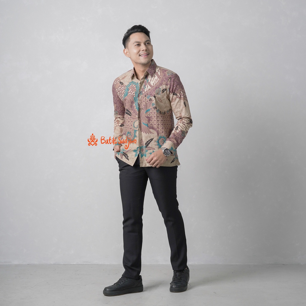 Kemeja Batik Pria Lengan Panjang Slimfit Lapis Furing Premium 1064 SUDJCAMP