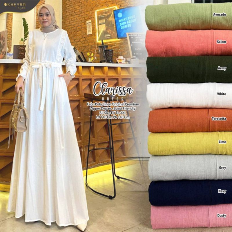 CLARISSA DRESS ORI KHEYRA | Polo Linen Original Premium