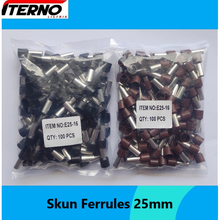 Skun Kabel Ferrules 25mm E25-16 E2516 Warna
