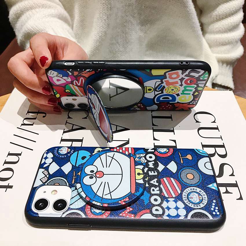 Case Cermin Rias Makeup OPPO A57 A77S A17 A96 A76 A36 A17K VIVO Y21S Y21A Y21E Y21T Y21G Y22S Y35 Y16 Y16 Y02S Kartun Lucu Doraemon