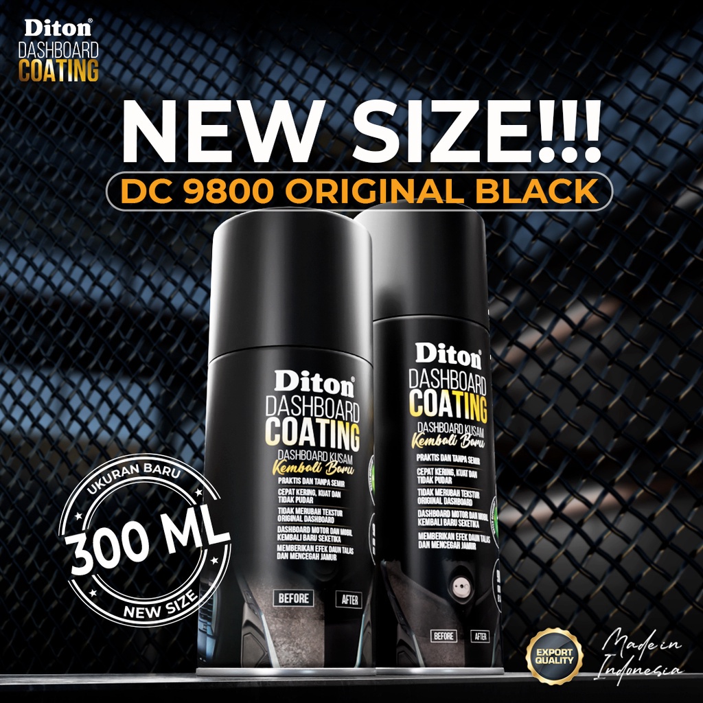 DASHBOARD COATING BLACK 9800 DITON PREMIUM VARIAN BARU 300ml/300cc Penghitam Dashboard