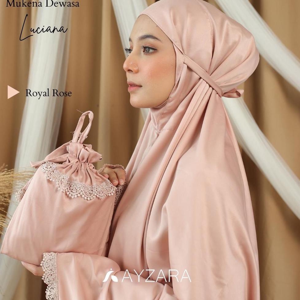 SALE Ayzara - Mukena Dewasa Satin Velvet Renda Mewah Luciana