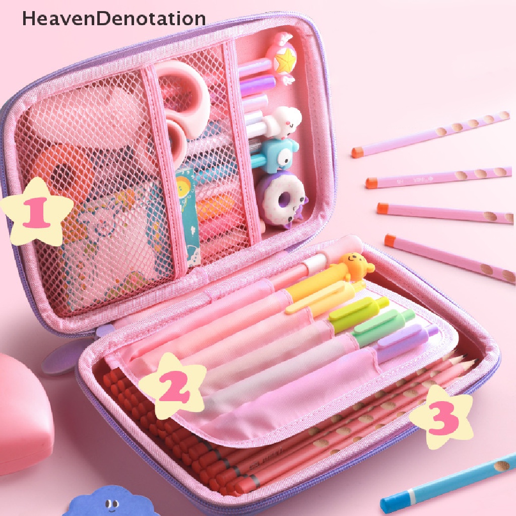 [HeavenDenotation] 3d EVA Unicorn Lucu Pensil Case Kartun Kotak Alat Tulis Pena Tas Penyimpanan Kapasitas Besar Siswa Pen Case Perlengkapan Sekolah Hadiah HDV