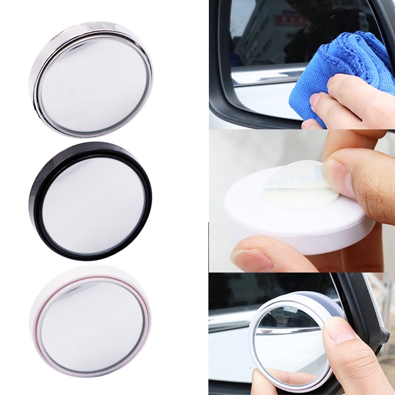 1pc 360° Rotating Cars Blind Spot Mirror/Kaca Bulat Kaca Spion Cembung Dengan Sudut Lebar Yang Dapat Disesuaikan/Kaca Spion Samping Mobil Convex Mirror