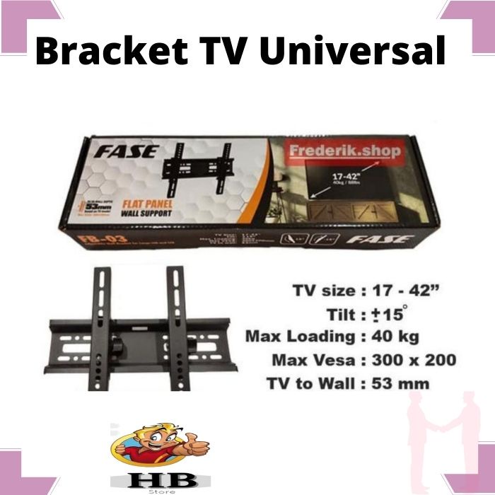 [TERMURAH] Bracket LCD LED TV SMART ANDROID OLED MONITOR 22 24 32 40 42 43 inci inch