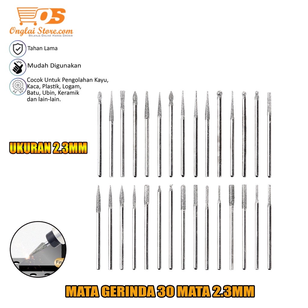 Mata Gerinda 30 IN 1 Tunner 2.3mm Mata Gerinda Mata Bor