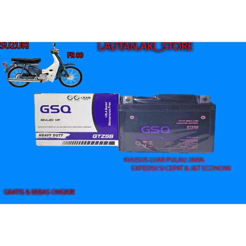 Aki Motor Suzuki FR 80 GSQ GTZ5 Accu Kering MF