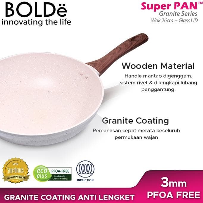 BOLDe Super Pan Wok Pan 26 Cm Beige - Teflon Wajan Penggorengan BOLDe