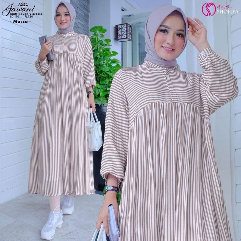 midi dress salur kekinian/midi dress terbaru 2023/midi dress wanita muslim