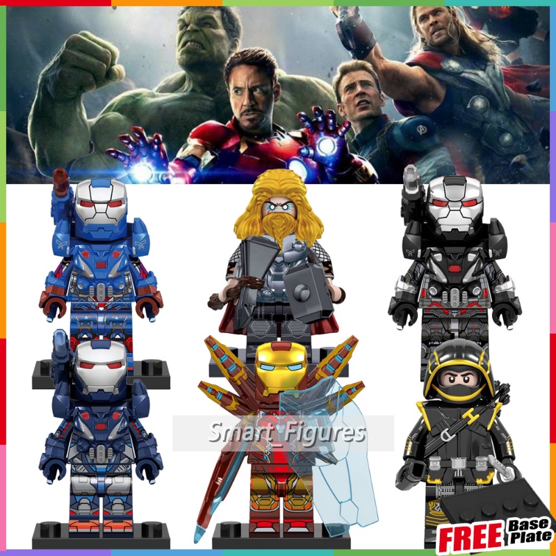 Blok Bangunan Iron Man Super Heros Minifigures Thor Hawkeye War Mesin Angka Mini Ulang Tahun Hadir Rakitan Mainan