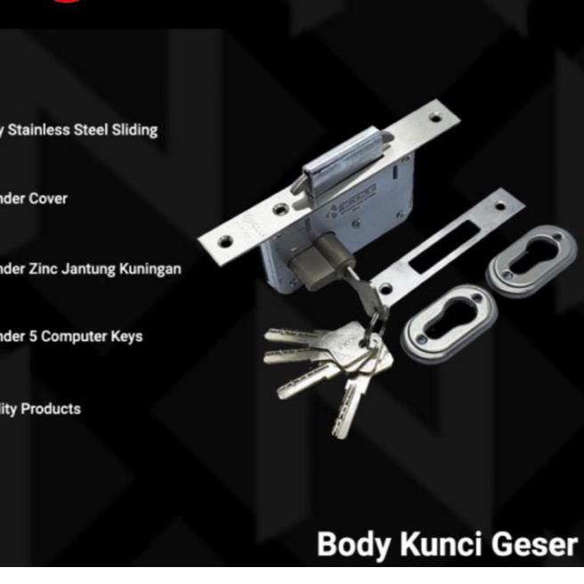 ✸ BODY MEKAR BODY KUNCI PINTU GESER SLEDING DOOR STAINLESS STEEL KUNCI PINTU SLIDING PINTU GESER STA