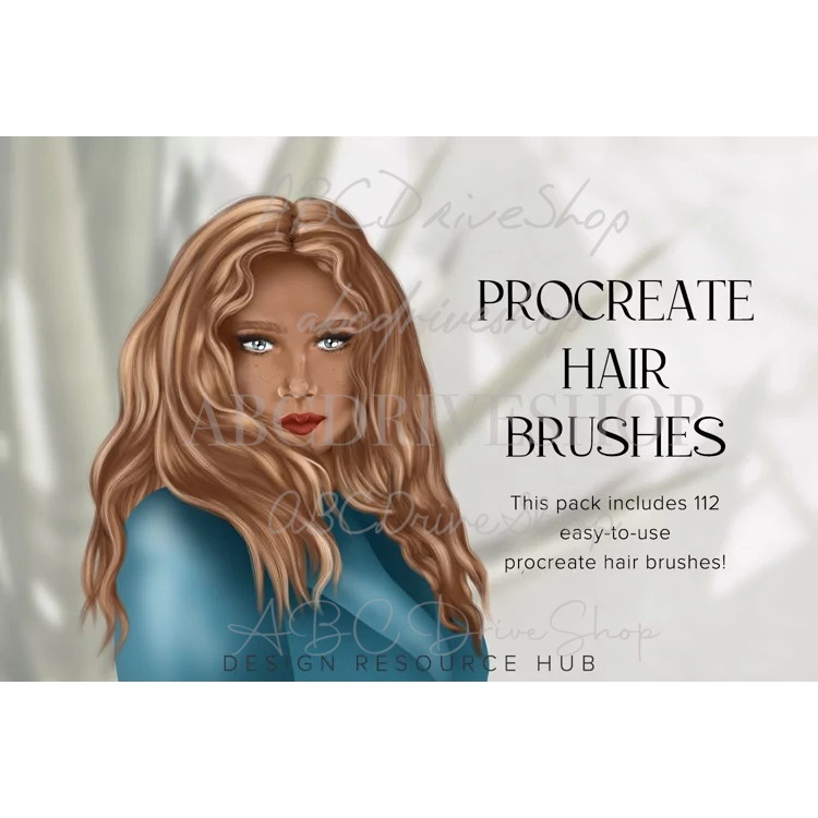 Procreate Brush - 72 Detailed Hair Brushes