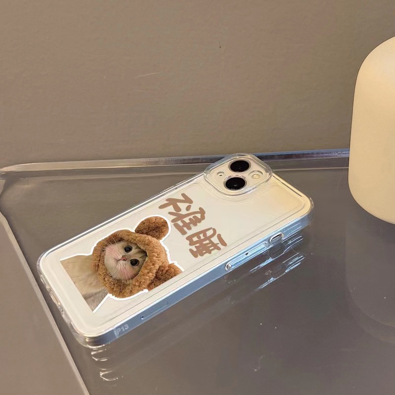IPHONE Soft Case Kucing Anjing Lucu Kompatibel Untuk Casing Iphone14 13 12 Pro Max 11 XS XR X8 7 6S Plus Transparan TPU Silikon Shockproof Phone Cover