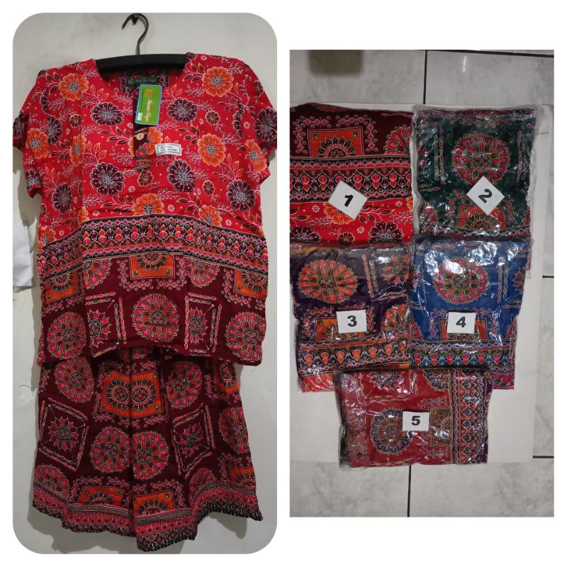 SetelanBabyDoll No.75 LD 110 cm merek Kencana Ungu Hijau