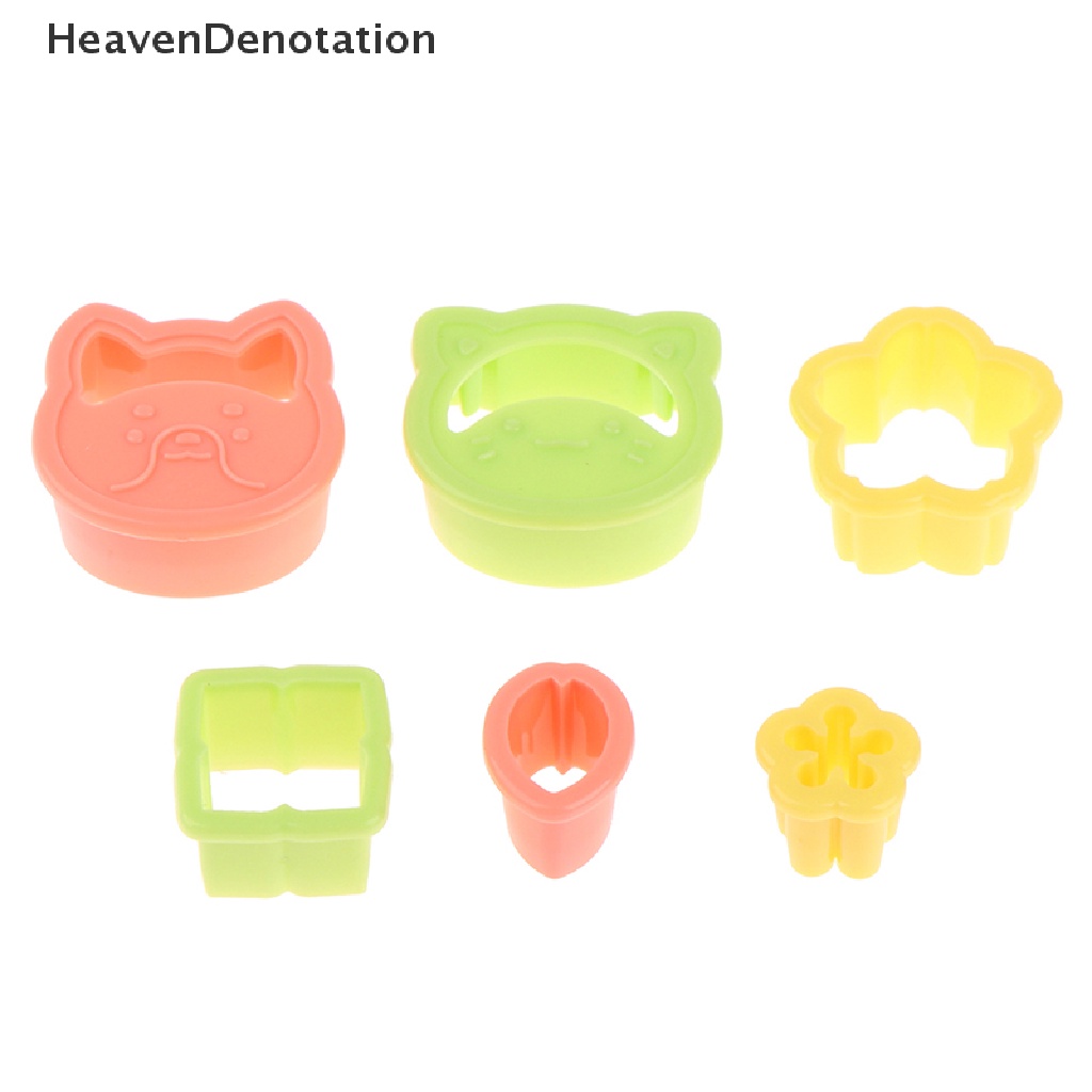 [HeavenDenotation] 6Pcs / Set Cute Animal Birds Flowers Sandwich Cookie Mold Cutters Cutter Cookie Cake Decorag Moulds Tools Diy Cartoon Bento Shape Stamper Baking Supplies HDV