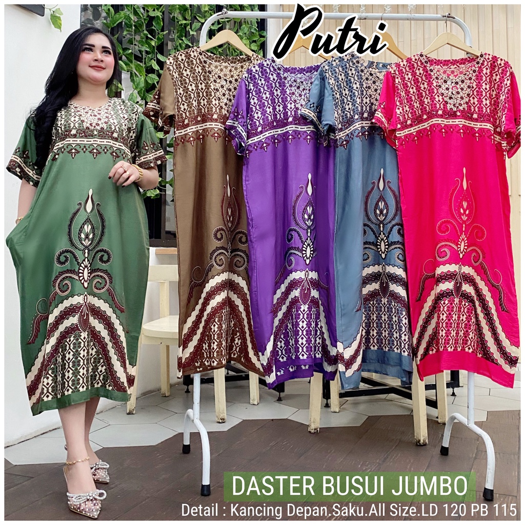 DASTER RAYON JUMBO BIG SIZE XXL | DASTER RAYON NON RUFLE BATIK WANITA  | DASTER KEKINIAN BUSUI KANCING DEPAN MURAH | SAKURA CIMOL UKIRAN DIRA KIMBERLY FROSEN POLA TINA HIKMAH AZIZAH