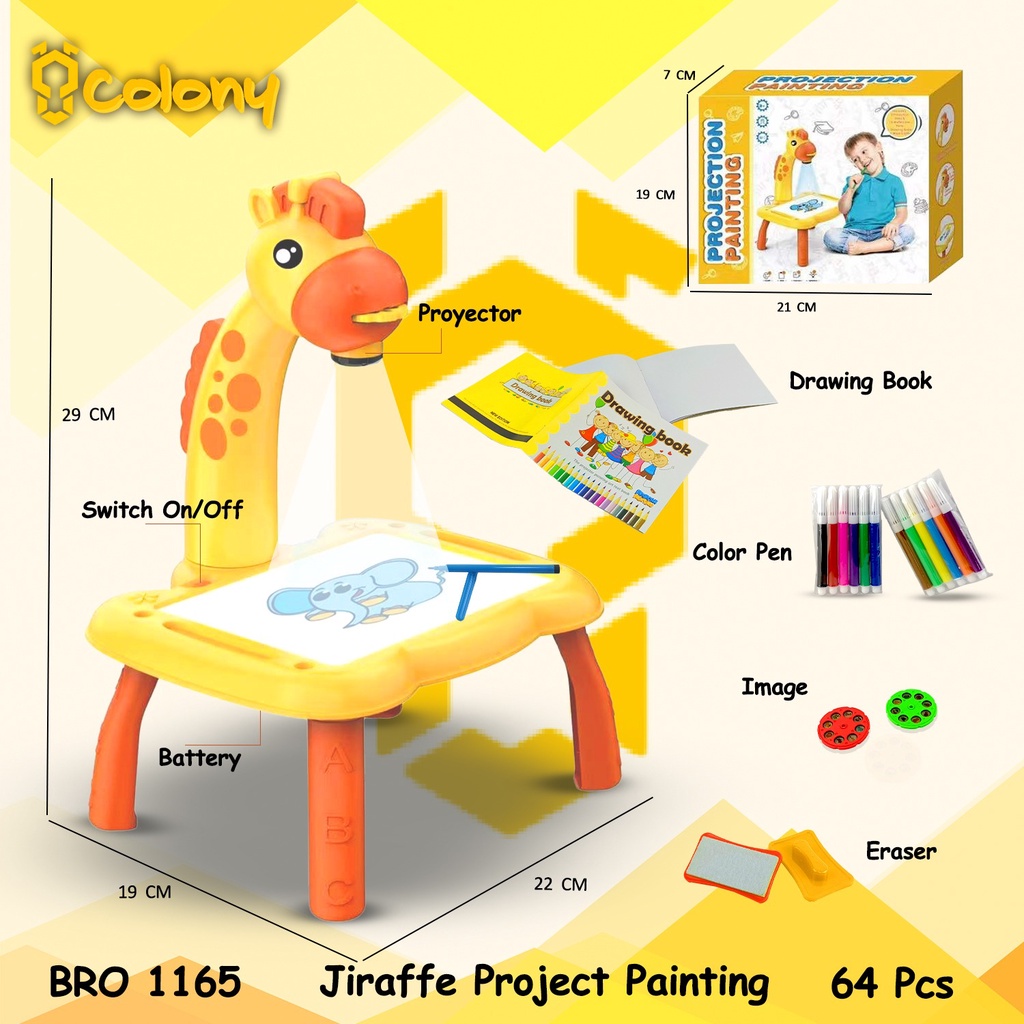 PROMO BRO1365 BRO1165 Princess Meja Belajar Gambar Menggambar Lukis Melukis Proyektor Projector Projektor Tulis Menulis Whiteboard White Board Mainan Anak Permainan Edukasi