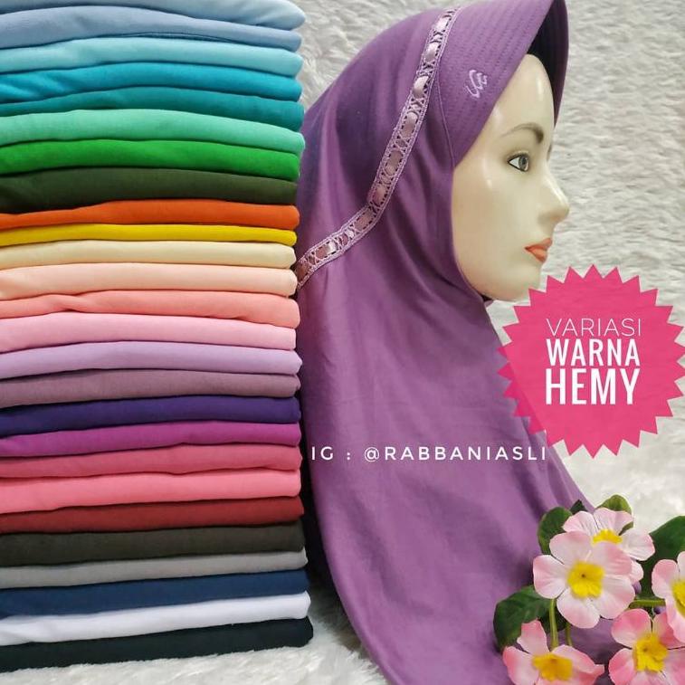 Big Sale Kerudung Sekolah Rabbani Asli HEMY ( Serut Atas )