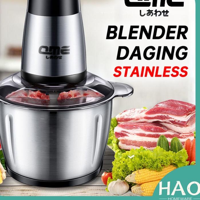 ➫ BLENDER DAGING STAINLESS / FOOD CHOPPER BLENDER MULTIFUNGSI / PENGGILING DAGING 2LITER QME ➳