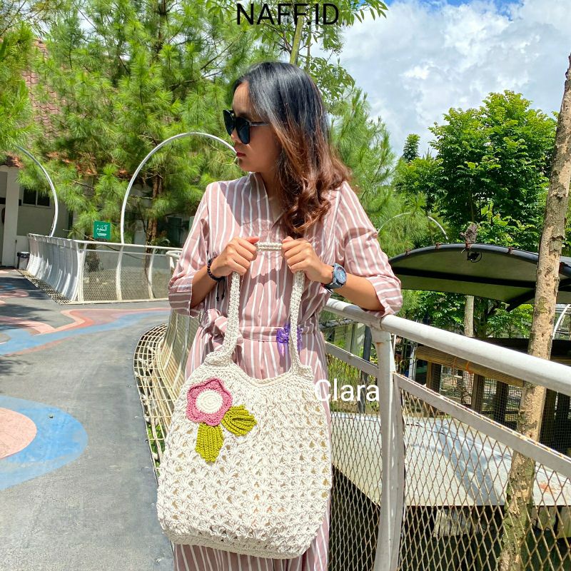 NAFF.ID-&quot;CLARA&quot; Tas Totebag Rajut Handmade