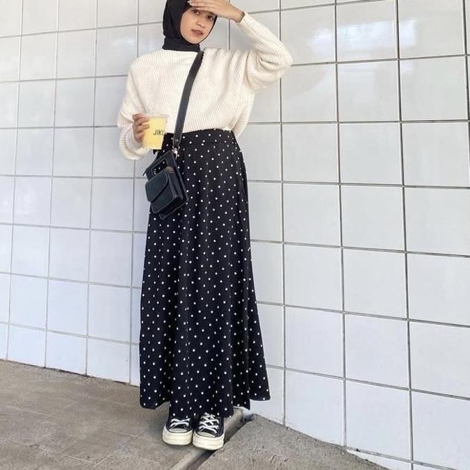 Langsung Order Rok Polkadot Jenar Korean Style Ukuran Standar dan Jumbo Bisa Sampai 90kg an Polka Sk