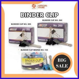 

suku cadang Binder Clips Combo Penjepit Kertas Hitam dan Berwarna Per Box Isi 12 Pcs 1F3BZ