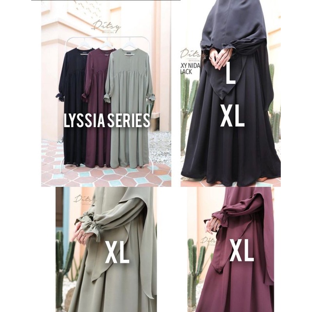DITSY OFFICIAL 2025 • DITSY MOSLEM •  LYSSIA SERIES • SIZE S, M L, XL, JUMBO • LYSSIA GALAXY NIDA FO