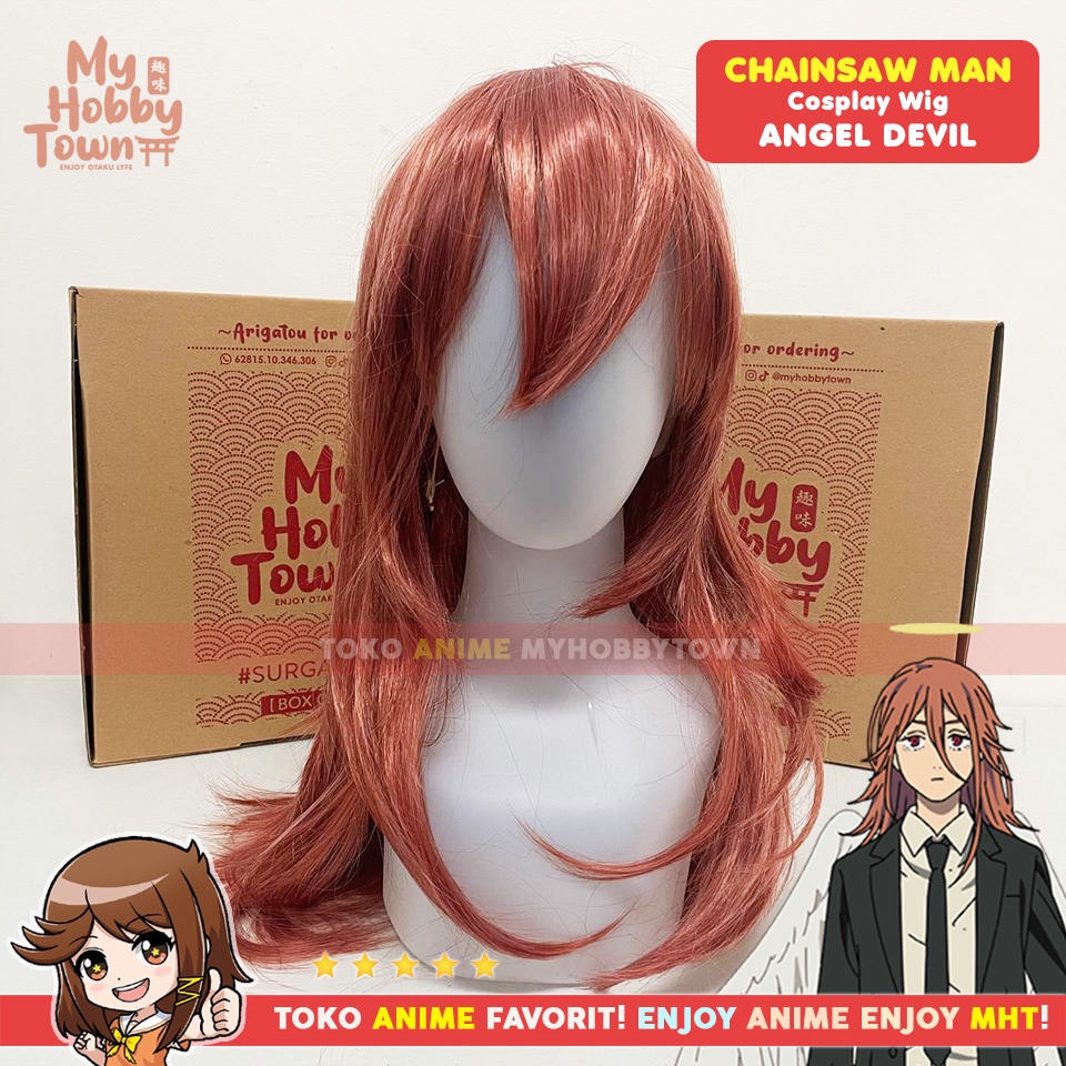 Wig Rambut Palsu Cosplay Anime Chainsaw Man : Angel Devil