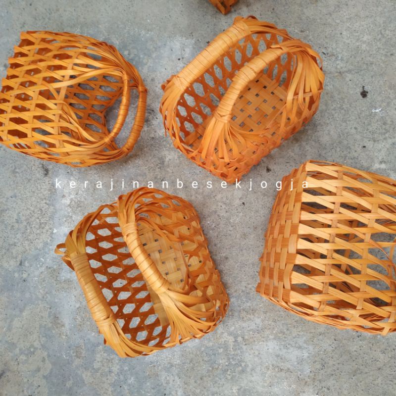 (KLw12) READY STOCK TAS SNACK WARNA TAS HAMPERY ULANG TAHUN ANAK tas anyaman bambu 15x10cm tas keraj
