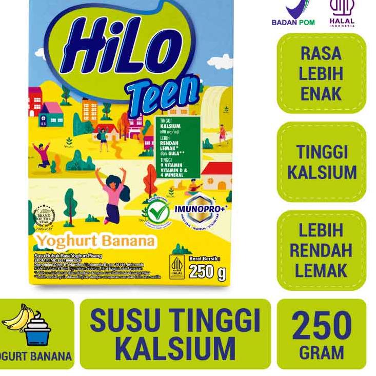 

♙ Hilo Teen Yoghurt Banana 250 gram - Susu Tinggi Kalsium Rendah Lemak ☇