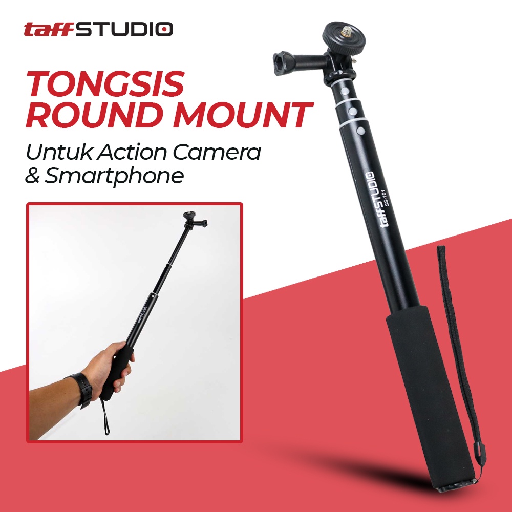 Tongsis Monopod Round Mount for Action Camera - OMTD3YBK Black