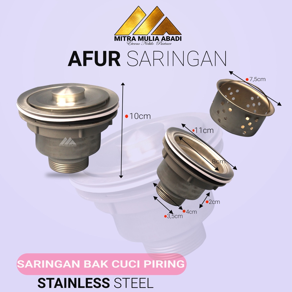 Afur Saringan Bak Cuci Piring Stainless Steel Kitchen Sink