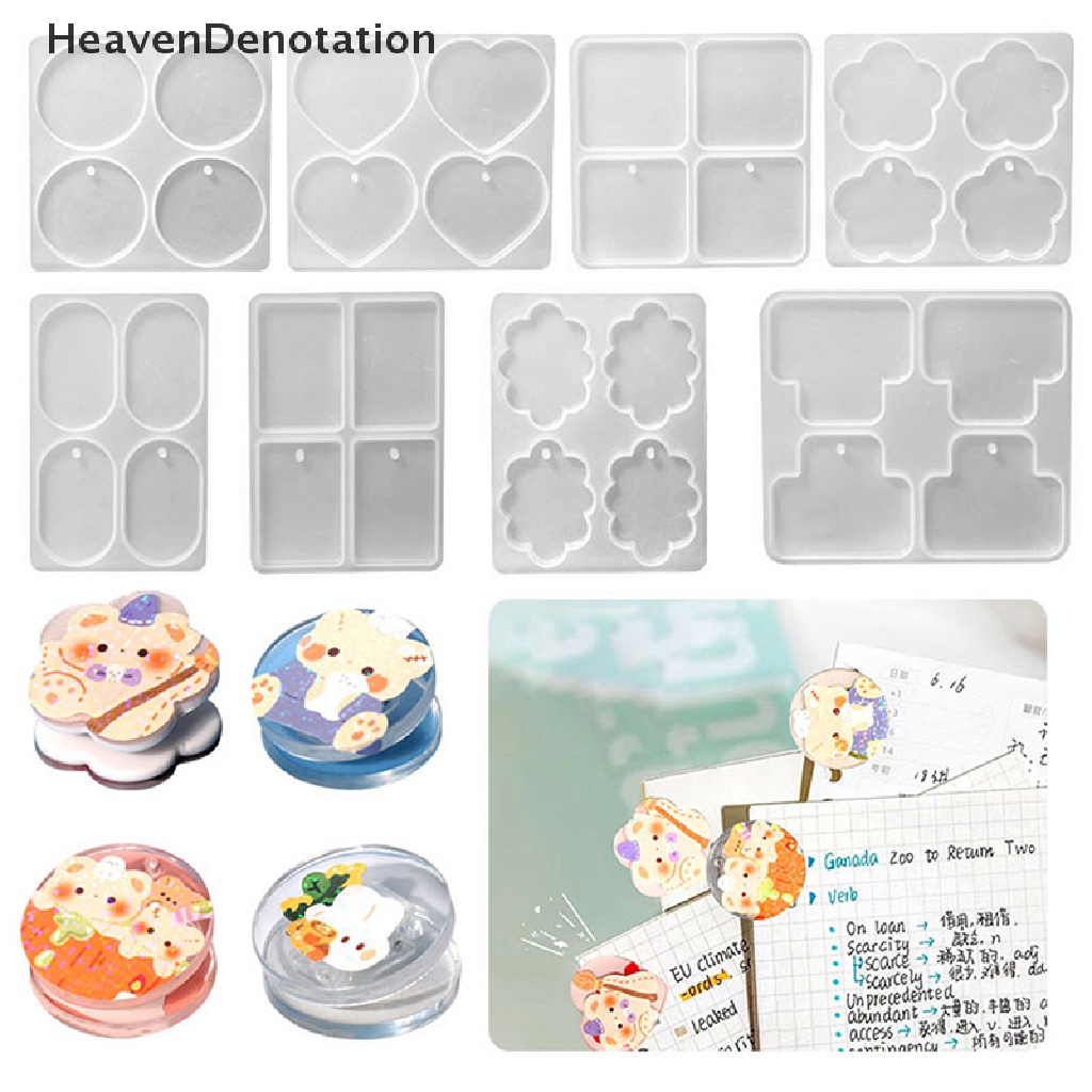 [HeavenDenotation] Diy Epoxy Resin Geometris Awan Cinta PP Klip Silika Gel Cetakan Folder Kristal Drip Cetakan Membuat Perhiasan Hadiah HDV