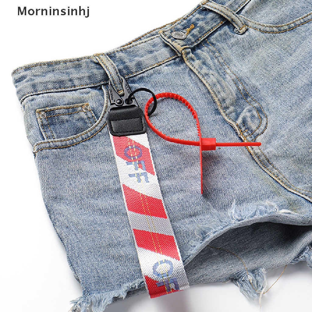 Mornin Off-White Inspired Keychain Lanyard Industrial Belt Tali Pergelangan Tangan 10.5 &quot;NY id