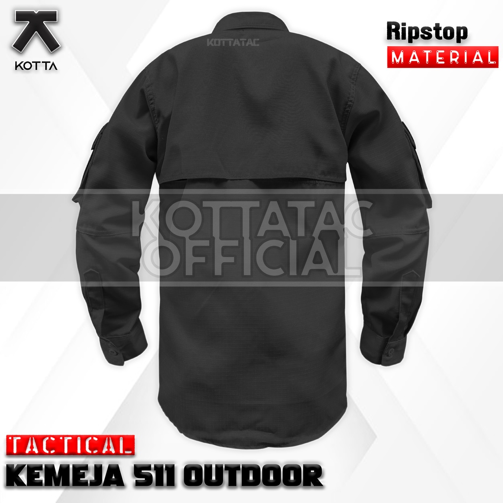 KEMEJA TACTICAL 511 HITAM LENGAN PANJANG - KEMEJA OUTDOOR - KEMEJA PDL HITAM - KEMEJA TIM - KEMEJA LAPANGAN