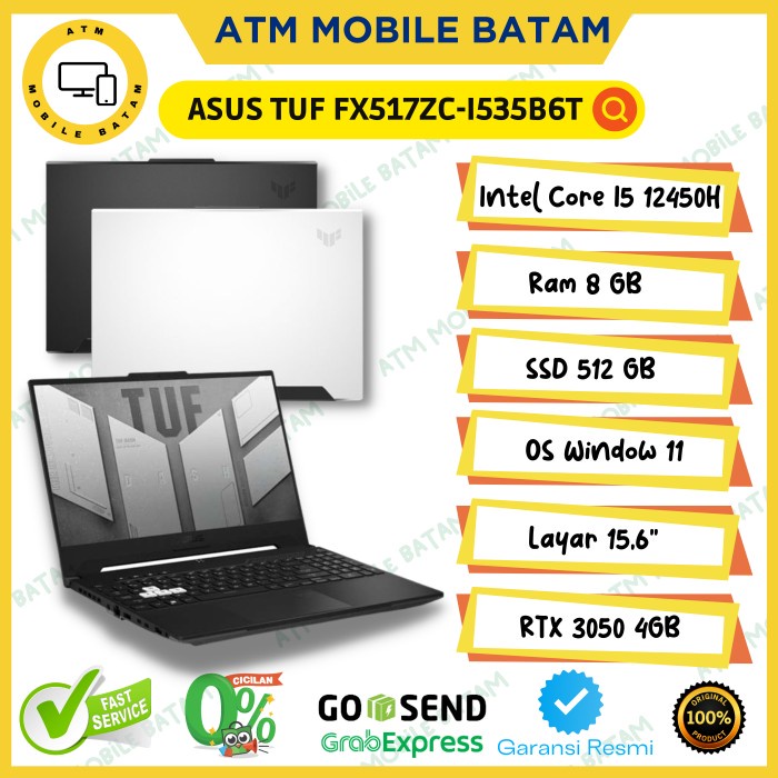 ASUS TUF DASH GAMING F15 FX517ZC  i5 12450H 512G RTX3050 15.6" 144Hz W11 OHS Garansi Resmi