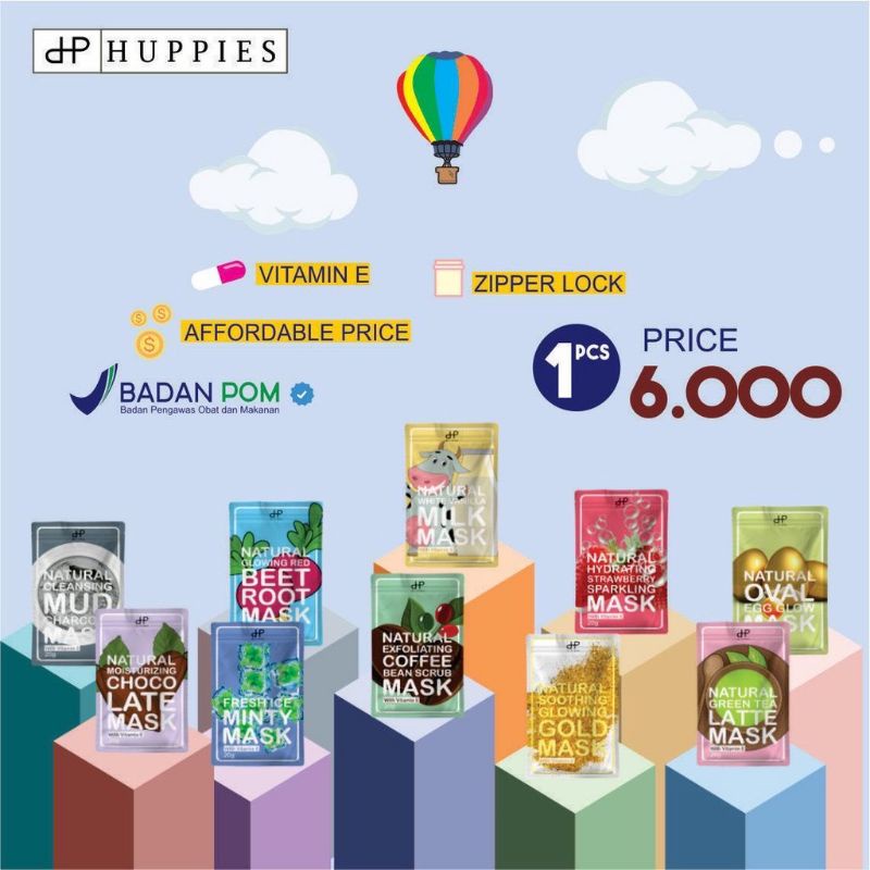 BPOM HUPPIES PREMIUM MASK MASKER WAJAH ORGANIK 20GR BUBUK ORGANIC 20 GR GRAM