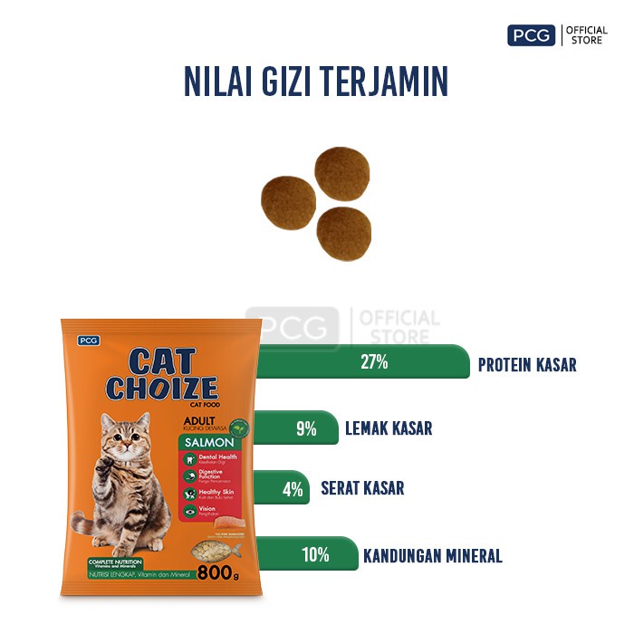 CAT CHOIZE ADULT CATCHOIZE 800GR BENTUK IKAN RASA TUNA Makanan Kucing Cat Food SALMON TUNA