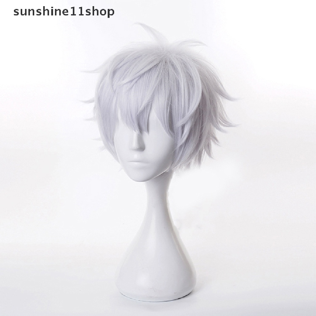 Sho Anime Jujutsu Kaisen Gojo Satoru Cosplay Wig Rambut Palsu Pendek Untuk Hadiah Pesta N