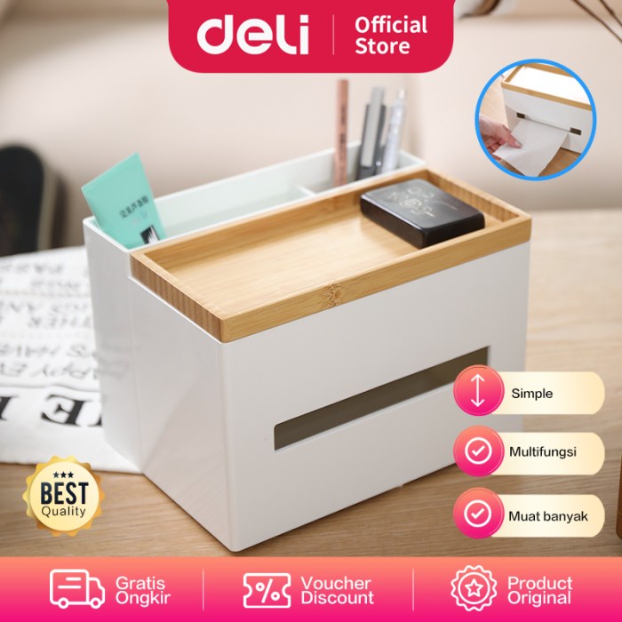 

Terlaris Deli Desk Organizer/Tissue Box/Kotak Tissue Dan Alat Tulis Elegan 8916
