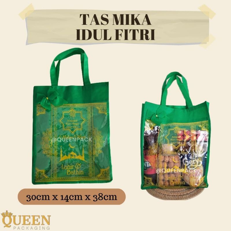 

TAS MIKA IDUL FITRI | TAS SPUNBOUND IDUL FITRI 30x14x38cm |TAS PARCEL | TAS HAMPERS LEBARAN