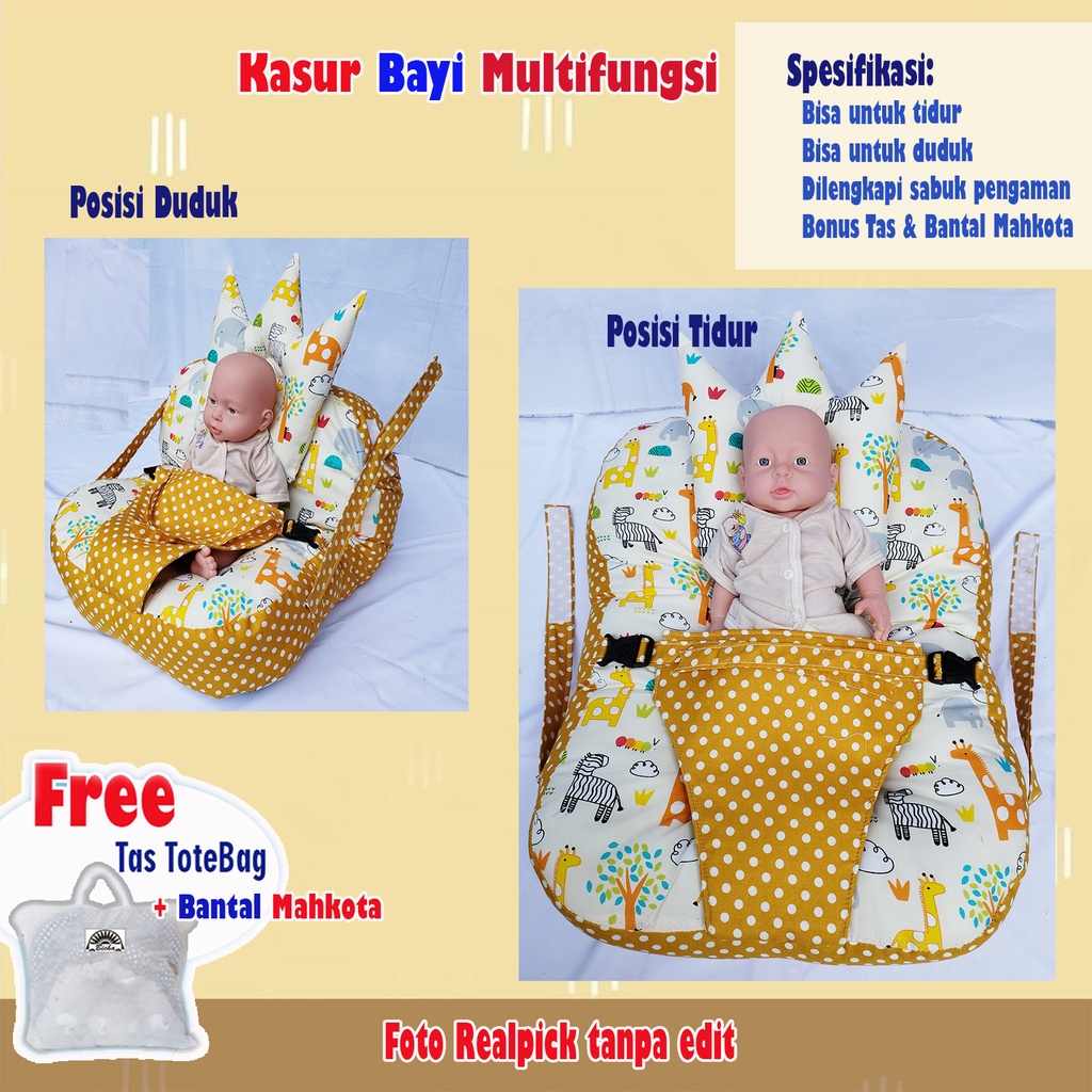 Sofa Bayi Jumbo Bisa Untuk Belajar Duduk Kasur Bayi Sabuk Pengaman Free Tas Dan Bantal Jumbo