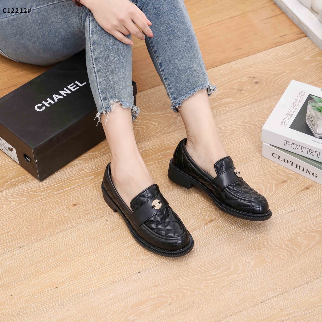 Ch Quilted Leather Loafers Women Shoes C12212