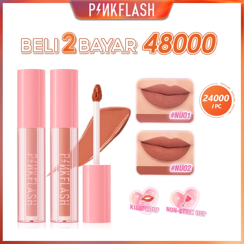 PINKFLASH More&amp;More Liquid Matte Lipstick Transferproof Max Non-stick Cup Mask-proof Zero Wear High Pigment Moisture Waterproof Lip Tint